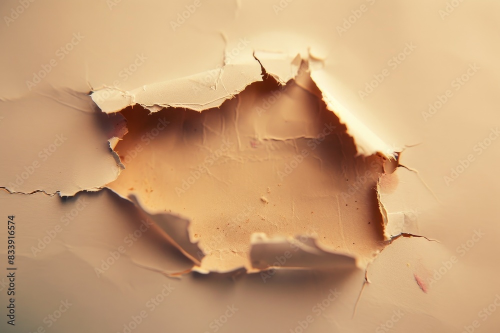 Poster a piece of paper with a hole punched in it