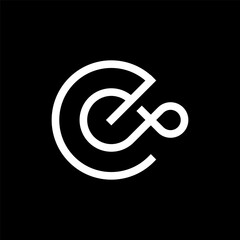 Letter E infinity creative minimalist logo design