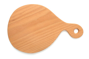 Wooden cutting board isolated on white ,top view
