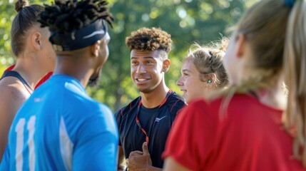 Coaching Session: Athletes Receiving Guidance from Coach