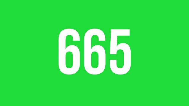 Number counter 1 to 1000 progress indicator 2d animation green screen background