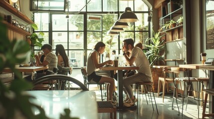 Diverse Group of Professionals Collaborating in Modern Coworking Space