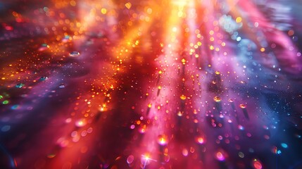 Fototapeta premium A close-up of light refracting through prisms, creating twinkling colors on an abstract background, vibrant hues, ethereal glow, dynamic light patterns.