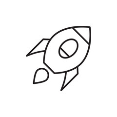 Spaceship icon design with white background stock illustration