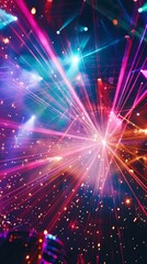 Naklejka premium Brightly colored lights party background