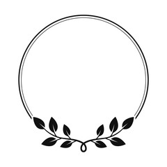 Hand drawn floral wreath, Floral wreath with leaves for wedding