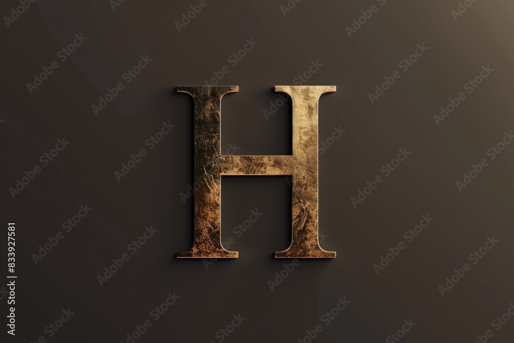 Canvas Prints A simple icon of a golden 'H' on a black background, suitable for various uses