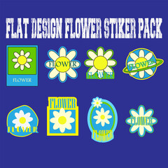 SET OF FLOWER DESIGNS FOR STICKERS, TAG, BRANDING AND PACKAGING