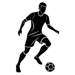 Vector silhouette of a soccer player 