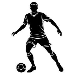 Vector silhouette of a soccer player 