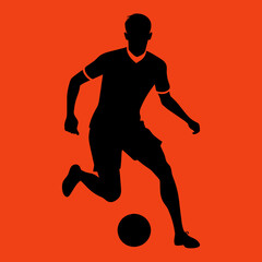 Vector silhouette of a soccer player 