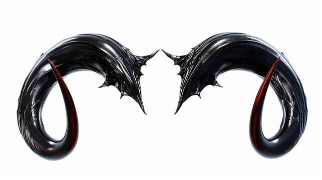 Generate a realistic devil horn hat with a tail design, isolated on a white background
