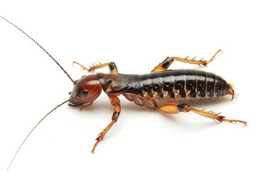 Earwig isolated on white background