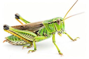 Fototapeta premium Grasshopper isolated on white background
