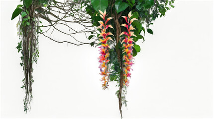 A lush jungle scene featuring a large ancient tree