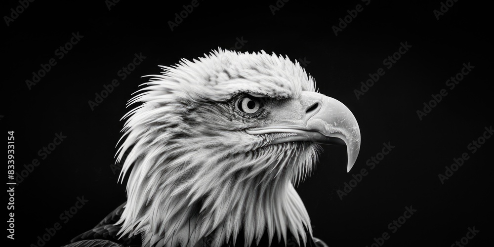 Poster A monochrome image of an eagle