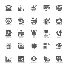 Smarthome icon pack for your website, mobile, presentation, and logo design. Smarthome icon glyph design. Vector graphics illustration and editable stroke.