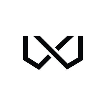 Letter Wx or Xw modern shape unique logo
