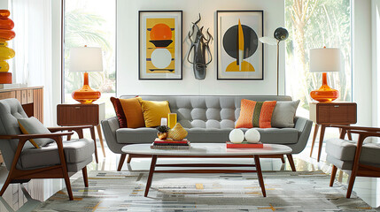 Art Home interior with paintings