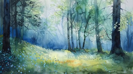 spring painted in watercolor 