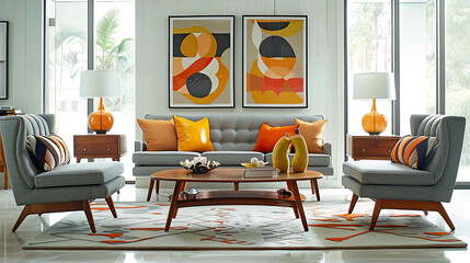 Art Home. Modern interior with paintings