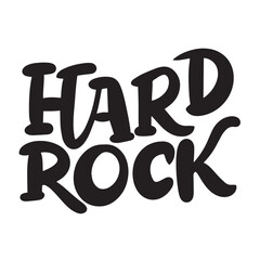 Hard Rock text lettering. Hand drawn vector art.