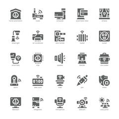 Naklejka premium Home Automation icon pack for your website, mobile, presentation, and logo design. Home Automation icon glyph design. Vector graphics illustration and editable stroke.