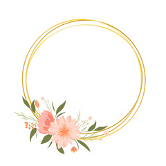 Wreath of fancy flowers. Vector floral frame.
