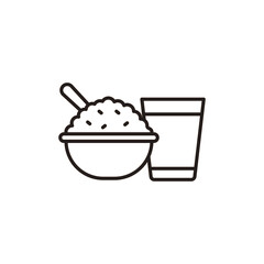 Rice icon design with white background stock illustration