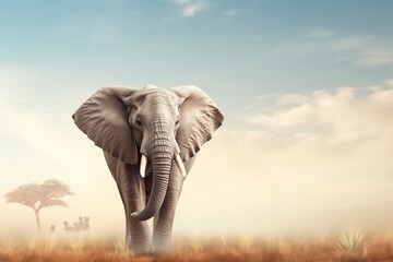 Obraz premium elephant in the river, generative ai