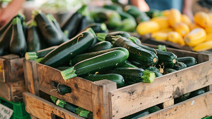 zucchini in a market