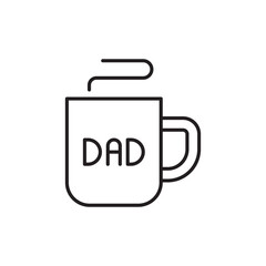 Mug icon design with white background stock illustration