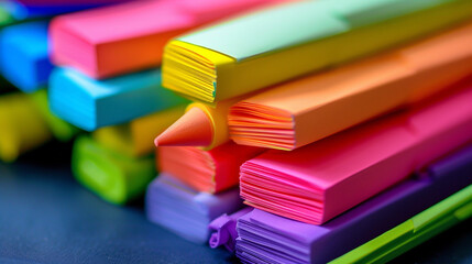 colored Plasticine sticky notes on a white background