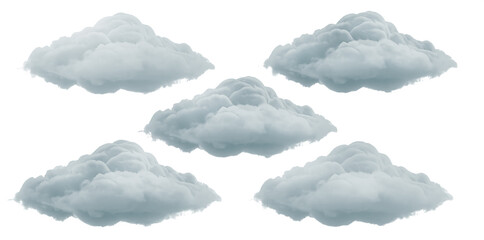 set of naturalistic clouds