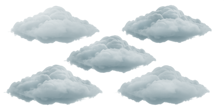 set of naturalistic clouds