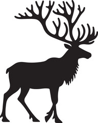 caribou Silhouette Vector Illustration