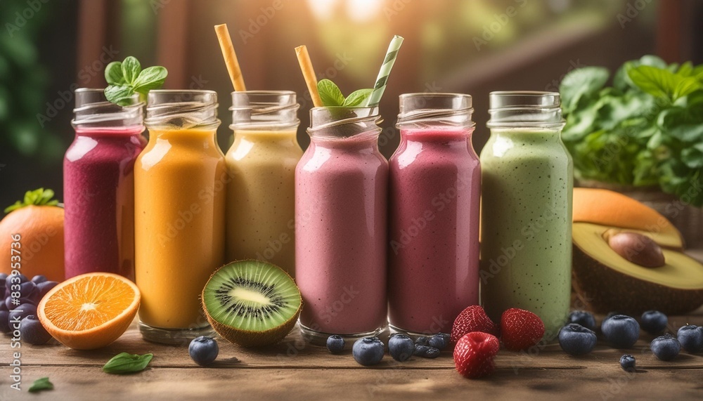 Wall mural colorful smoothies