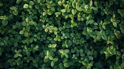 A dense cluster of small, vibrant green leaves covers the entire frame