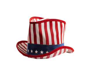 4th of July hat or Uncle Sam hat isolated on white background