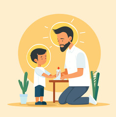 Father's Day vector illustration, design element for greeting card, poster, banner, and flyer