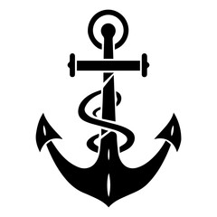 A black and white image of an anchor