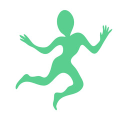 A green humanoid alien figure 