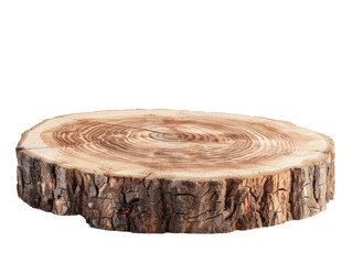 Wooden Podium for Product Placement Natural and Elegant Display Stand cut out transparent isolated on white background PNG file