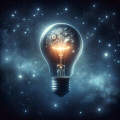 light bulb on dark background