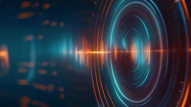 A circular equalizer resembling a galaxy, with sound waves causing stars to pulse and nebulae to shift colors in sync beat loop music audio background Animation Video