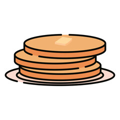 Isolated pile of waffles with honey icon Vector