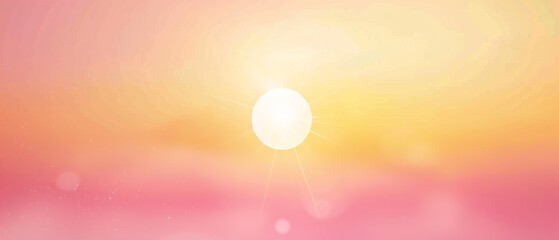 A pink and yellow gradient background with a blurred sun in the center, creating an abstract and dreamy atmosphere Generative AI