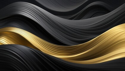 black and gold abstract waves background