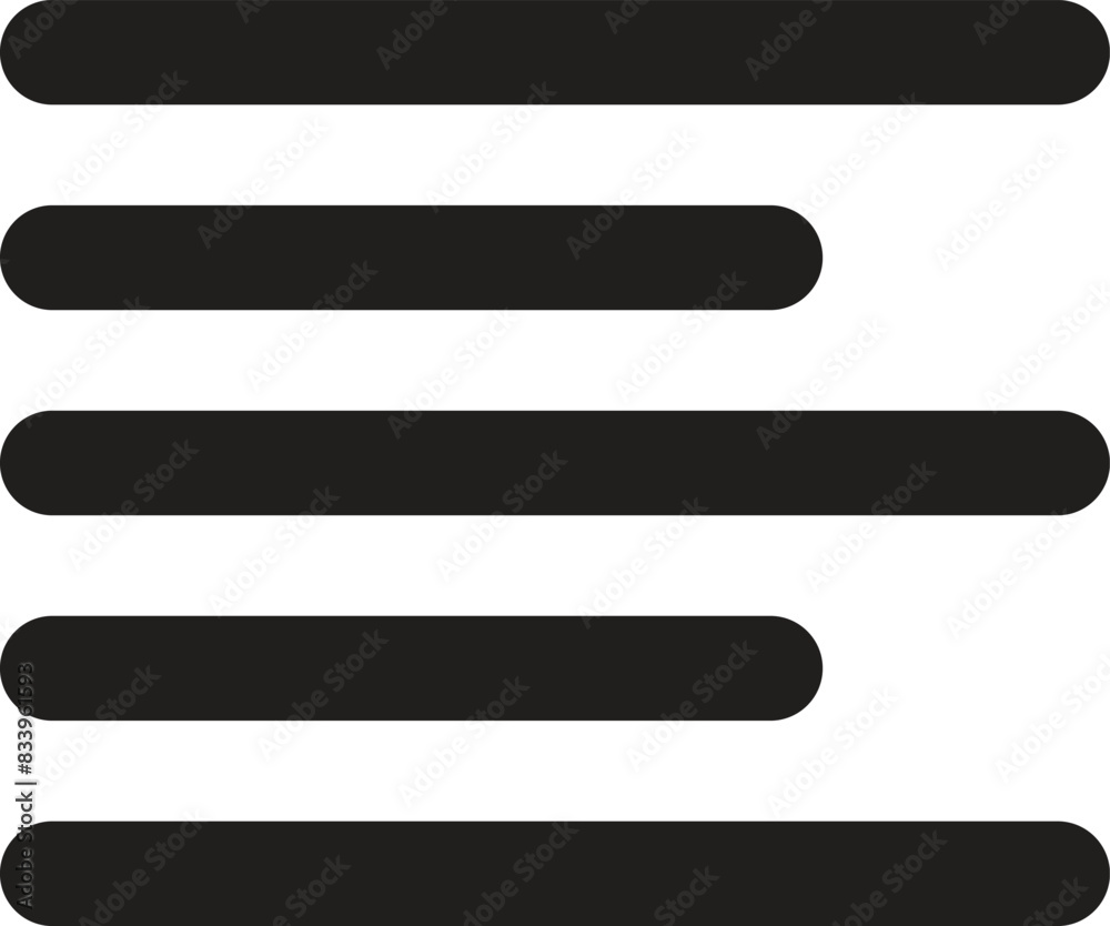 Poster align left icon isolated on white background . text align left icon vector