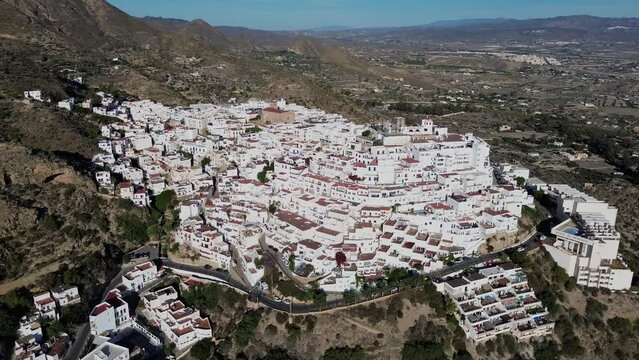 Aerial view of Mojacar, a small town in Andalusia